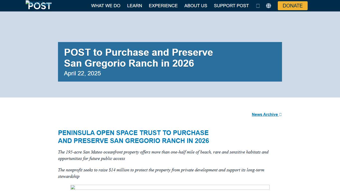 POST to Purchase and Preserve San Gregorio Ranch in 2026 - POST